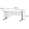 Trexus 1400mm Rectangular Desk, Silver Legs, 3 Drawer Pedestal, White