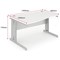 Trexus 1400mm Wave Desk, Left Hand, Cable Managed Silver Legs, White