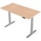 Trexus Height-adjustable Desk, Silver Legs, 1600mm, Maple
