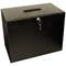 Metal File Box with 5 Suspension Files and 2 Keys, A4, Black