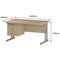 Trexus 1400mm Rectangular Desk, Silver Legs, 3 Drawer Pedestal, Maple