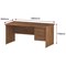 Trexus 1600mm Rectangular Desk, Panel Legs, 3 Drawer Pedestal, Walnut