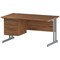 Trexus 1400mm Rectangular Desk, Silver Legs, 3 Drawer Pedestal, Walnut