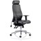 Adroit Onyx Posture Chair with Headrest, Leather, Black