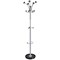 5 Star Revolving Coat Stand, Revolving Head, 5 Pegs, 5 Hooks, Black Chrome