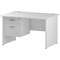 Trexus 1200mm Rectangular Desk, Panel Legs, 2 Drawer Pedestal, White