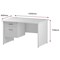 Trexus 1200mm Rectangular Desk, Panel Legs, 2 Drawer Pedestal, White