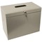 Metal File Box with 5 Suspension Files and 2 Keys, A4, Silver