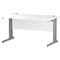 Trexus 1400mm Rectangular Desk, Cable Managed Silver Legs, White