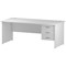 Trexus 1800mm Rectangular Desk, Panel Legs, 3 Drawer Pedestal, White