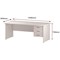 Trexus 1800mm Rectangular Desk, Panel Legs, 3 Drawer Pedestal, White