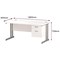 Trexus 1600mm Rectangular Desk, Silver Legs, 2 Drawer Pedestal, White