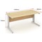 Trexus 1400mm Rectangular Desk, Cable Managed Silver Legs, Maple