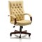 Trexus Chesterfield Leather Executive Chair, Cream