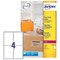 Avery Laser Parcel Labels, 4 per Sheet, 139x99.1mm, Clear Gloss, L7569-25, 100 Labels
