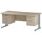 Trexus 1800mm Rectangular Desk, Silver Legs, 2 Pedestals, Maple