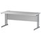 Trexus 1800mm Rectangular Desk, Silver Legs, White