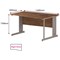Trexus 1400mm Wave Desk, Right Hand, Cable Managed Silver Legs, Walnut