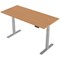 Trexus Height-adjustable Desk, Silver Legs, 1800mm, Beech