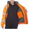 B-Seen Hi-Visibility Bomber Jacket, Fleece Lined, XXXL, Orange