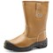 Click Footwear Lined Rigger Boots, Scuff Cap, PU/Leather, Size 6, Tan