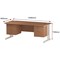 Trexus 1800mm Rectangular Desk, White Legs, 2 Pedestals, Beech