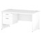 Trexus 1400mm Rectangular Desk, Panel Legs, 2 Drawer Pedestal, White