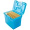File Box with Suspension Files and Index Tabs Plastic A4 Blue