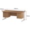 Trexus 1800mm Rectangular Desk, White Legs, 2 Pedestals, Oak