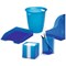 Durable Trend Plastic Waste Recycling Bin, 16 Litre, Transparent Blue, Pack of 6
