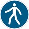 Durable 'Use Walkway' Safety Sticker, Diameter 430mm