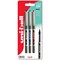 Uni-Ball EYE Fine UB-157 Rollerball Pen 0.7mm Tip Black/Blue/Red Blister Pack Plastic Free Packaging (Pack 3) -