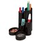 Desk Tidy with 6 Compartment Tubes - Black