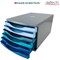 Deflecto Cool Breeze A4 Desktop Drawer Organiser 6 Drawers - 6 x 30mm Drawer Tower Unit Deep Blue and Aqua -