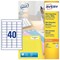 Avery Mini Multipurpose Labels 45.7 x 25.4 mm White (Pack 4000 Labels) - L7654-100