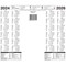 ValueX 2025 Year To View Calendar, 250 x 205mm