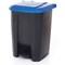2Work Pedal Bin with Coloured Lid 50L Grey/Blue 380x410x560mm