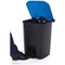 2Work Pedal Bin with Coloured Lid 50L Grey/Blue 380x410x560mm