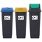 2Work Recycling Bins 65 Litre Assorted Pack of 3