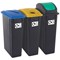 2Work Recycling Bins 90 Litre Assorted Pack of 3