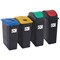 2Work Recycling Bins 65 Litre Assorted Pack of 4