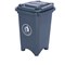 2Work Static Bin with Feet 50 Litre Grey
