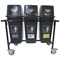 2Work Mobile Recycling Trolley with 3x60 Litre Bins