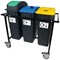 2Work Mobile Recycling Trolley with 3x65 Litre Bins