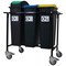 2Work Mobile Recycling Trolley with 3x90 Litre Bins