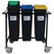 2Work Mobile Recycling Trolley with 3x90 Litre Bins