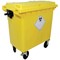 2Work Wheelie Bin Clinical Waste 770 Litre 4 Wheel Lock Yellow