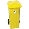 2Work Wheelie Bin Clinical Waste 80 Litre 2 Wheel Lock Yellow