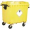 2Work Wheelie Bin Clinical Waste 1100 Litre Lockable Yellow