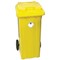 2Work Wheelie Bin Clinical Waste 360 Litre 2 Wheel Lock Yellow